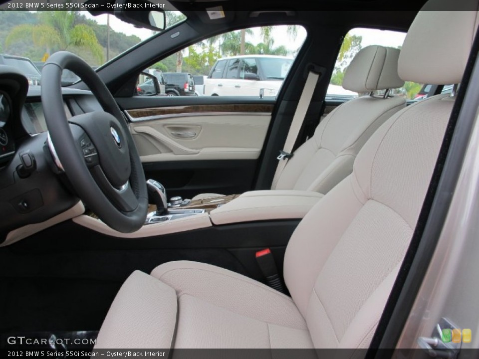 Oyster/Black Interior Photo for the 2012 BMW 5 Series 550i Sedan #62217651