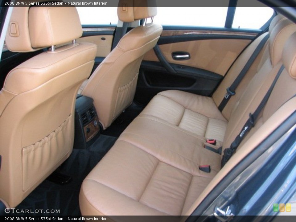 Natural Brown Interior Rear Seat for the 2008 BMW 5 Series 535xi Sedan #62232024