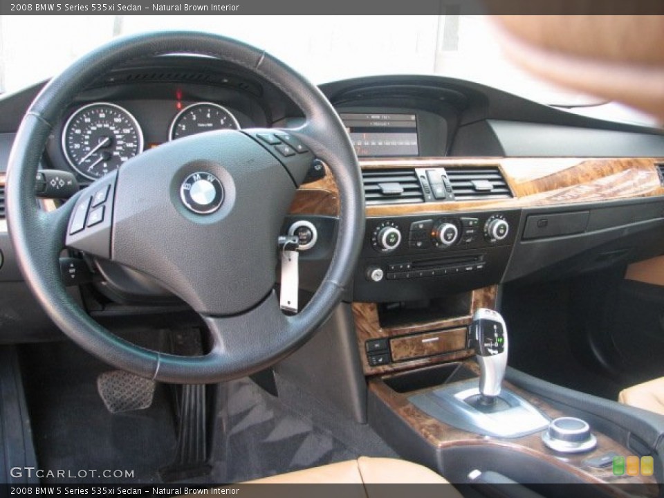 Natural Brown Interior Dashboard for the 2008 BMW 5 Series 535xi Sedan #62232032