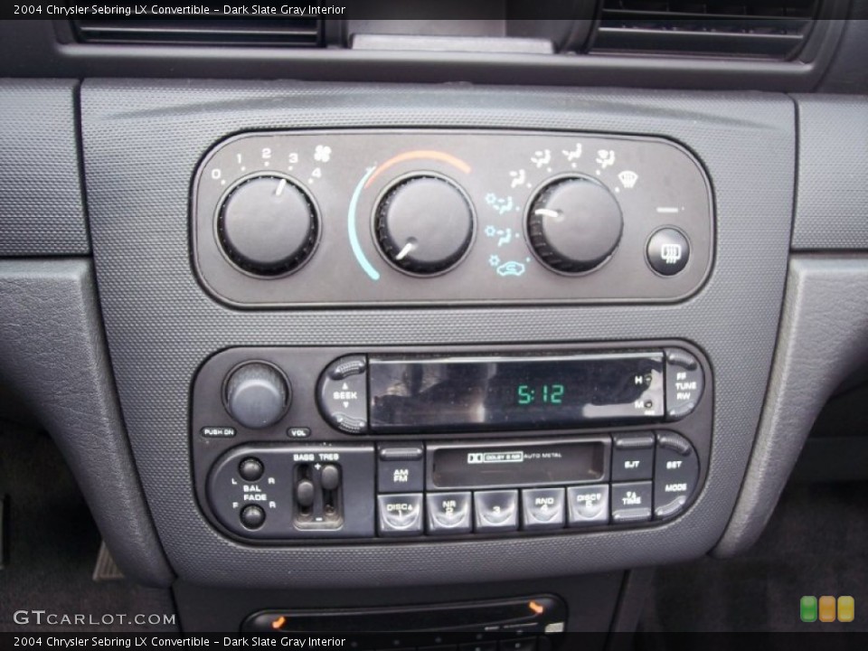 Dark Slate Gray Interior Controls for the 2004 Chrysler Sebring LX Convertible #62234365