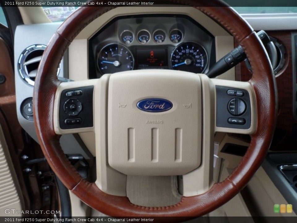 Chaparral Leather Interior Steering Wheel for the 2011 Ford F250 Super Duty King Ranch Crew Cab 4x4 #62240272
