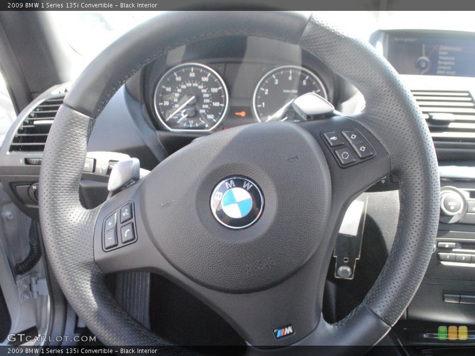Black Interior Steering Wheel for the 2009 BMW 1 Series 135i Convertible #62245534