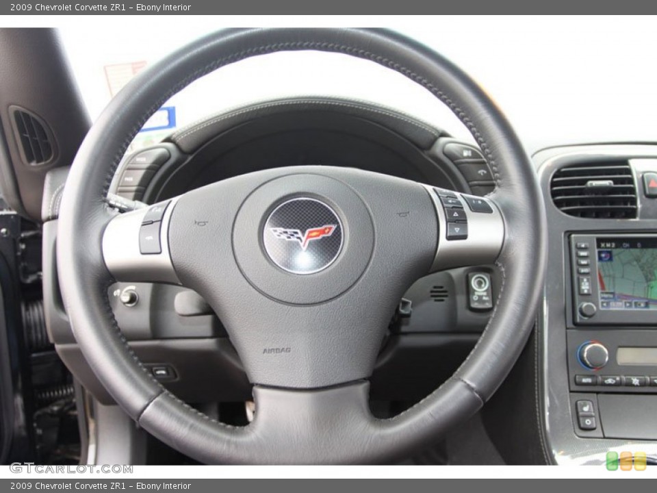 Ebony Interior Steering Wheel for the 2009 Chevrolet Corvette ZR1 #62247130