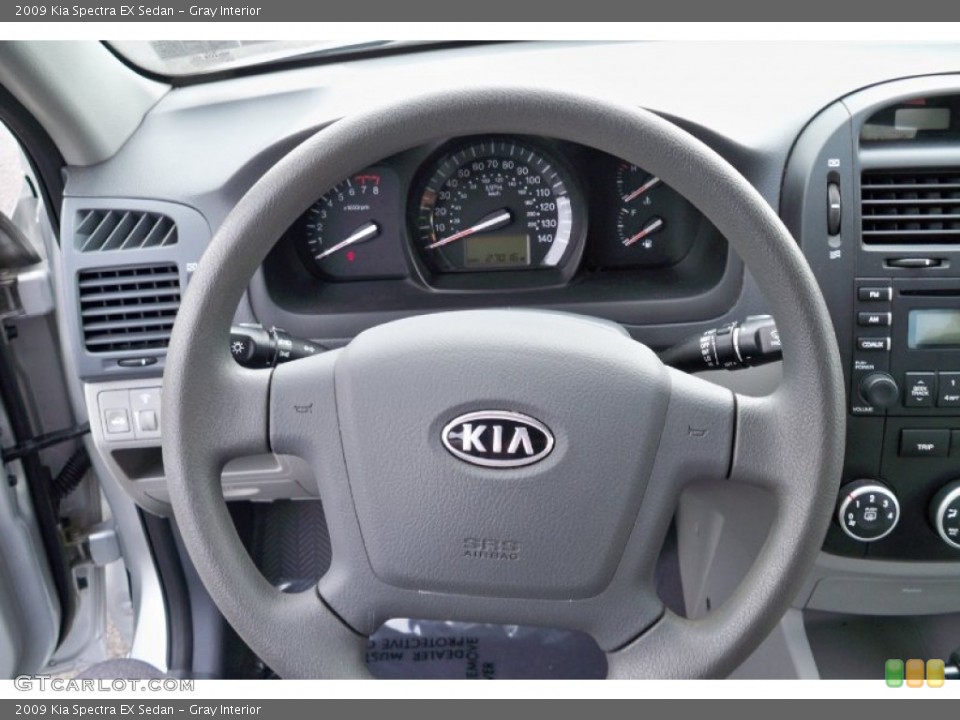 Gray Interior Steering Wheel for the 2009 Kia Spectra EX Sedan #62249401