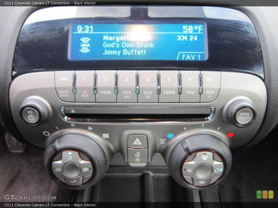 Black Interior Controls for the 2011 Chevrolet Camaro LT Convertible #62253388