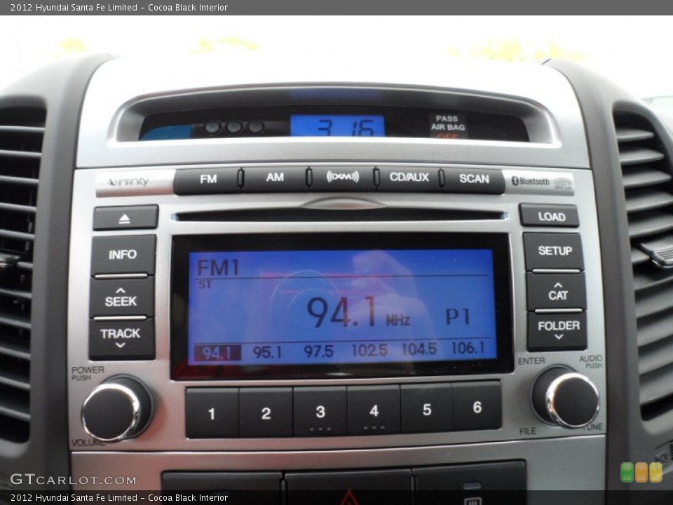 Cocoa Black Interior Audio System for the 2012 Hyundai Santa Fe Limited #62255992