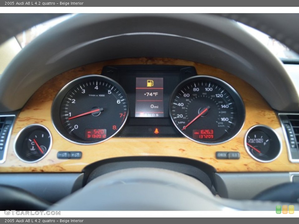 Beige Interior Gauges for the 2005 Audi A8 L 4.2 quattro #62264212
