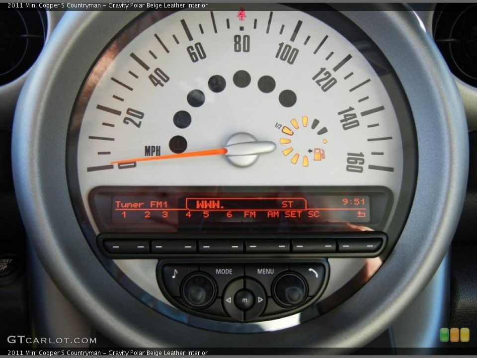 Gravity Polar Beige Leather Interior Gauges for the 2011 Mini Cooper S Countryman #62272384