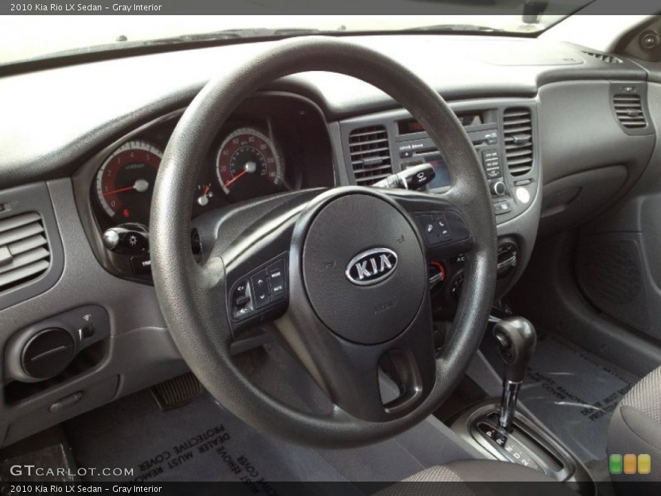 Gray Interior Steering Wheel for the 2010 Kia Rio LX Sedan #62275114