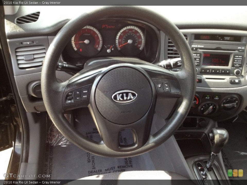 Gray Interior Steering Wheel for the 2010 Kia Rio LX Sedan #62275136