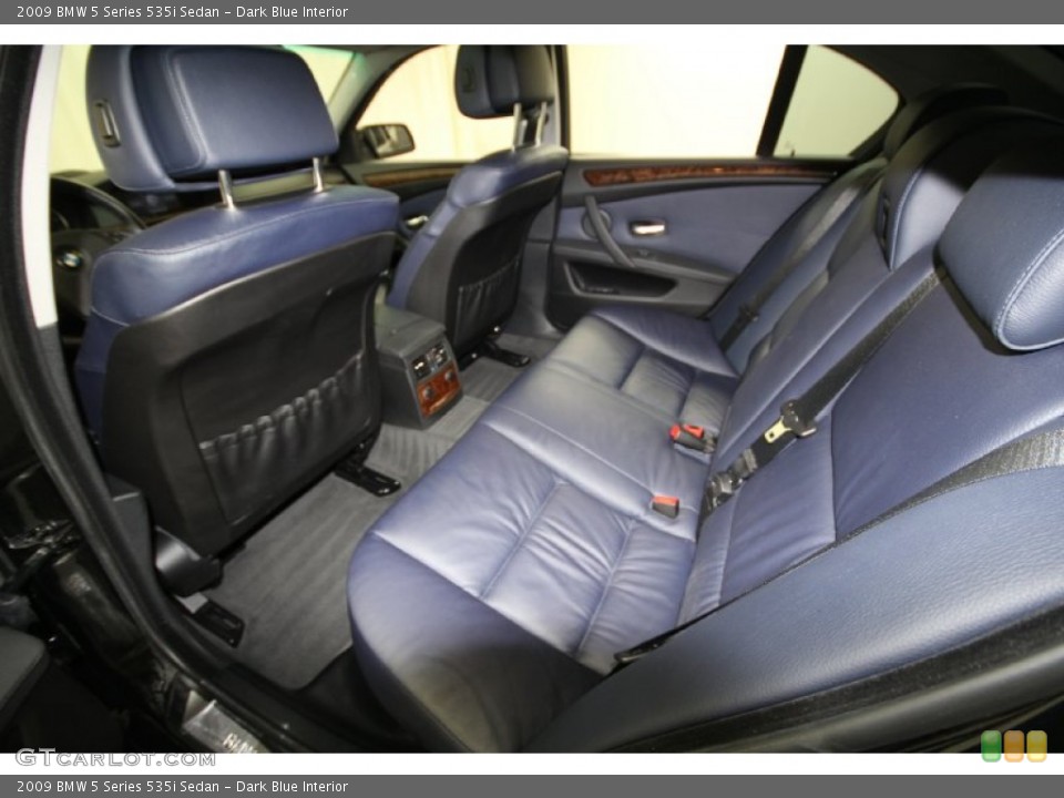 Dark Blue Interior Rear Seat for the 2009 BMW 5 Series 535i Sedan #62288147