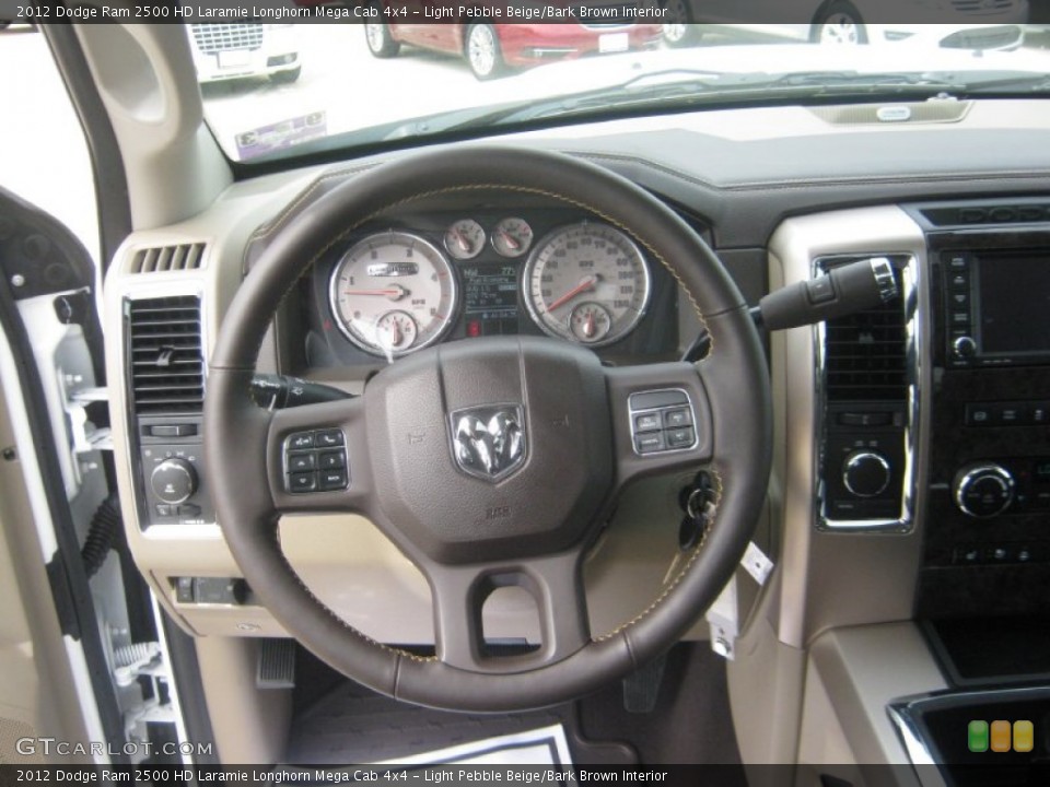 Light Pebble Beige/Bark Brown Interior Steering Wheel for the 2012 Dodge Ram 2500 HD Laramie Longhorn Mega Cab 4x4 #62294006