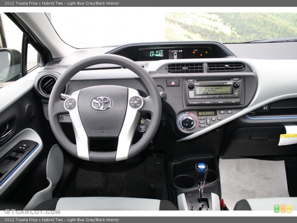 Light Blue Gray/Black Interior Dashboard for the 2012 Toyota Prius c Hybrid Two #62305889