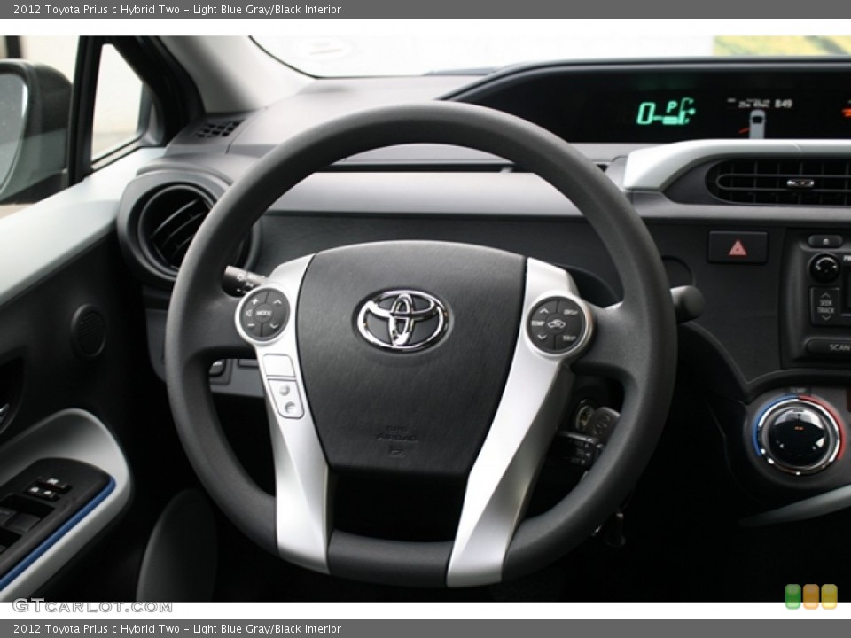 Light Blue Gray/Black Interior Steering Wheel for the 2012 Toyota Prius c Hybrid Two #62305898