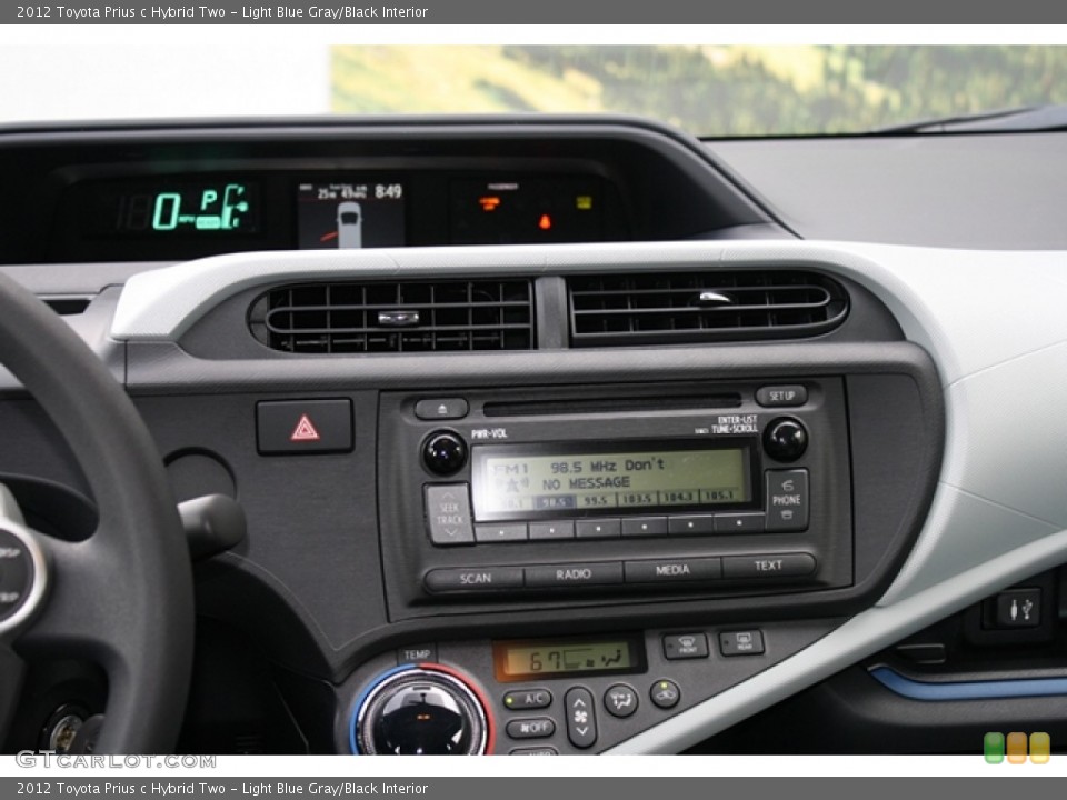 Light Blue Gray/Black Interior Controls for the 2012 Toyota Prius c Hybrid Two #62305907