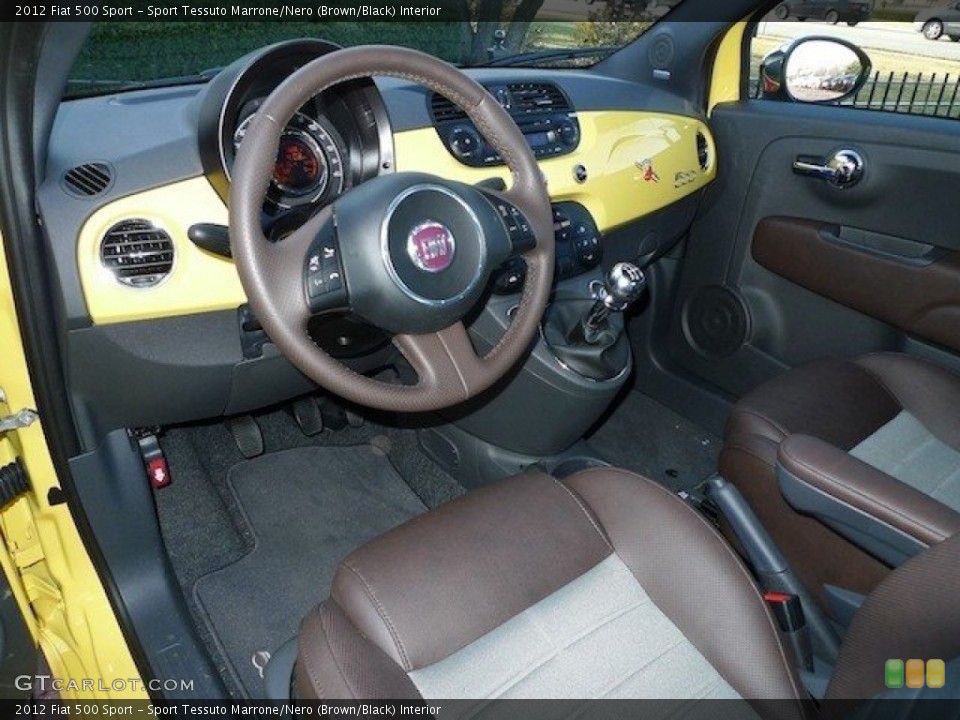 Sport Tessuto Marrone/Nero (Brown/Black) Interior Prime Interior for the 2012 Fiat 500 Sport #62308856