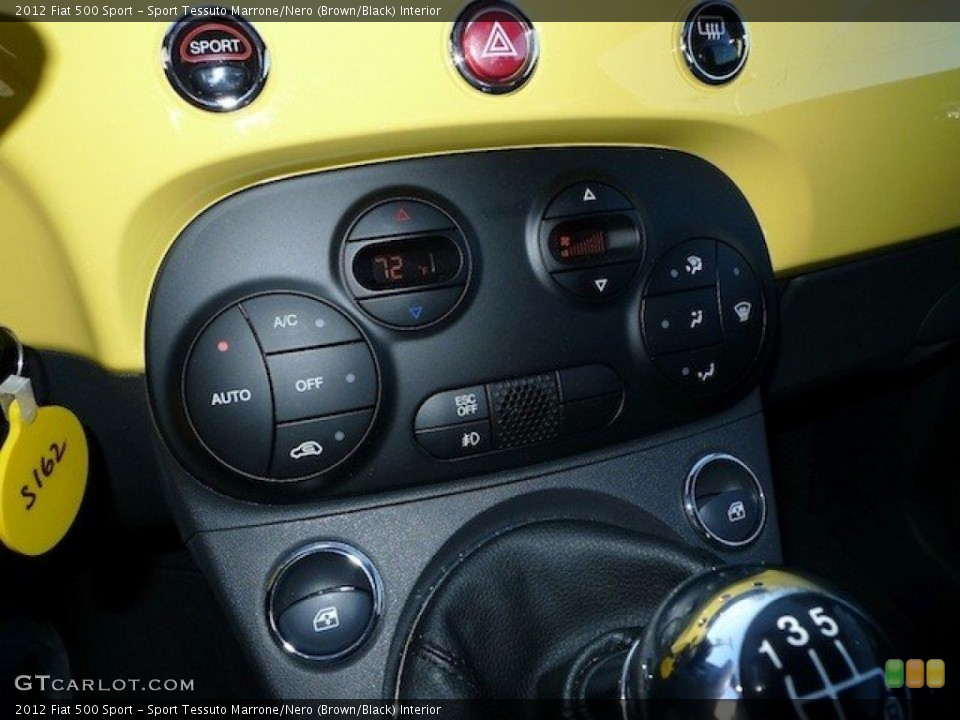 Sport Tessuto Marrone/Nero (Brown/Black) Interior Controls for the 2012 Fiat 500 Sport #62308910