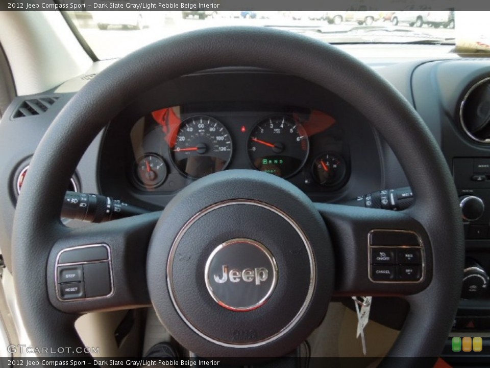 Dark Slate Gray/Light Pebble Beige Interior Steering Wheel for the 2012 Jeep Compass Sport #62316445