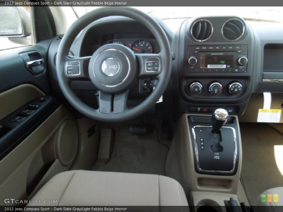 Dark Slate Gray/Light Pebble Beige Interior Dashboard for the 2012 Jeep Compass Sport #62316470