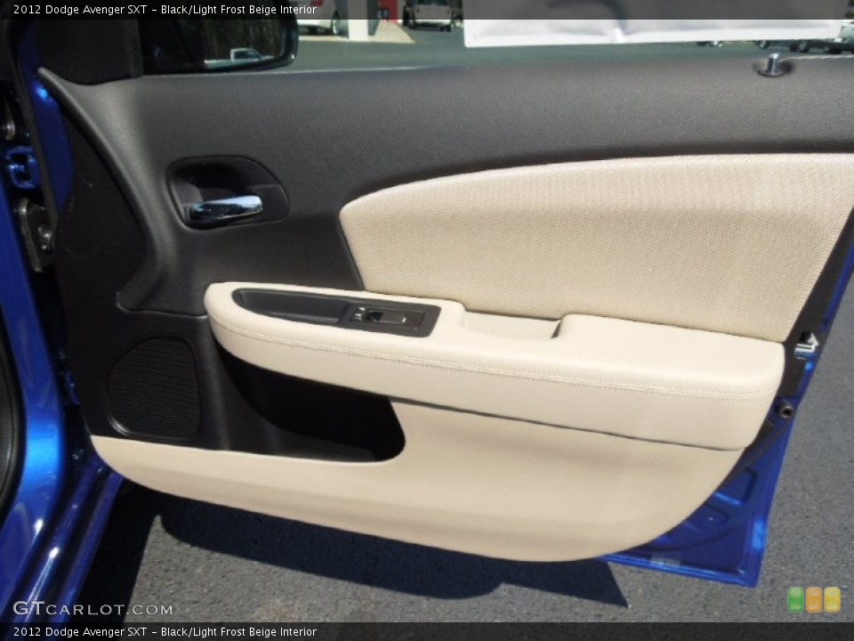 Black/Light Frost Beige Interior Door Panel for the 2012 Dodge Avenger SXT #62317567