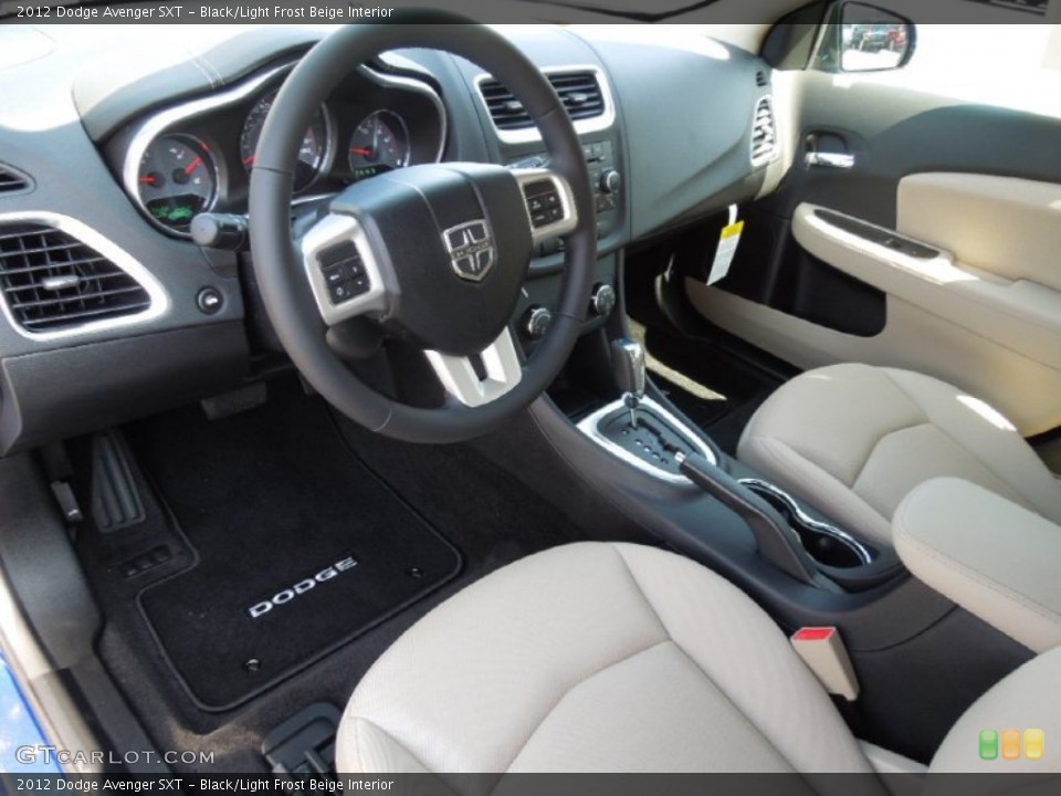 Black/Light Frost Beige Interior Prime Interior for the 2012 Dodge Avenger SXT #62317596