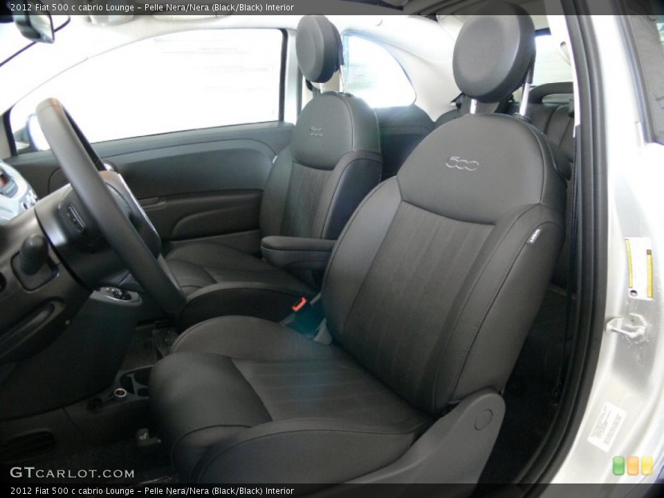 Pelle Nera/Nera (Black/Black) Interior Front Seat for the 2012 Fiat 500 c cabrio Lounge #62319597