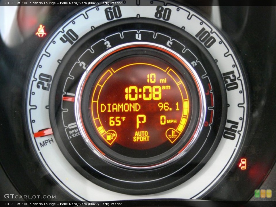 Pelle Nera/Nera (Black/Black) Interior Gauges for the 2012 Fiat 500 c cabrio Lounge #62319688