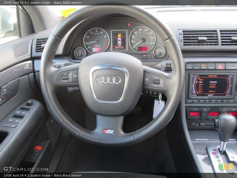 Black/Black Interior Steering Wheel for the 2008 Audi S4 4.2 quattro Sedan #62320253