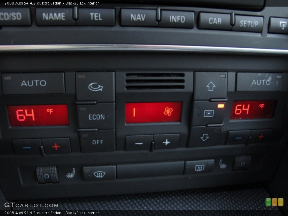 Black/Black Interior Controls for the 2008 Audi S4 4.2 quattro Sedan #62320292