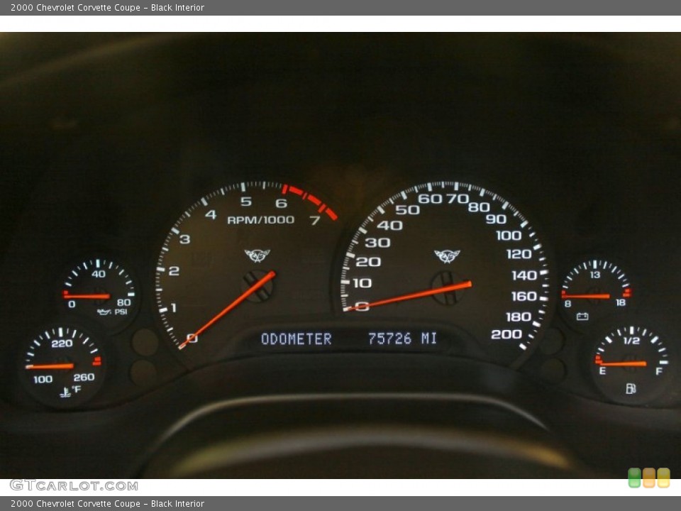 Black Interior Gauges for the 2000 Chevrolet Corvette Coupe #62320624