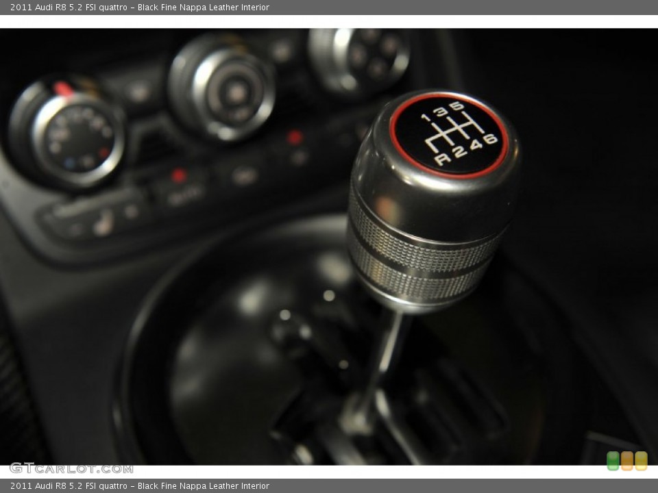 Black Fine Nappa Leather Interior Transmission for the 2011 Audi R8 5.2 FSI quattro #62327706