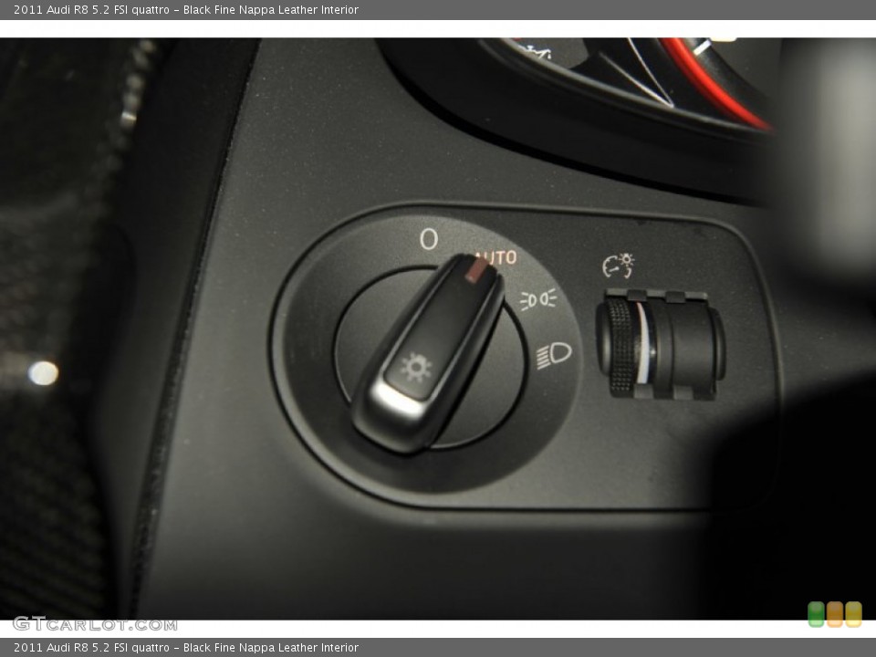 Black Fine Nappa Leather Interior Controls for the 2011 Audi R8 5.2 FSI quattro #62327758