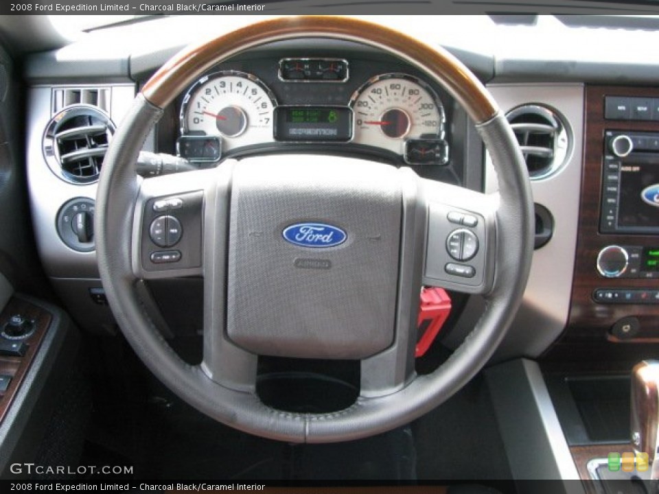 Charcoal Black/Caramel Interior Steering Wheel for the 2008 Ford Expedition Limited #62335300