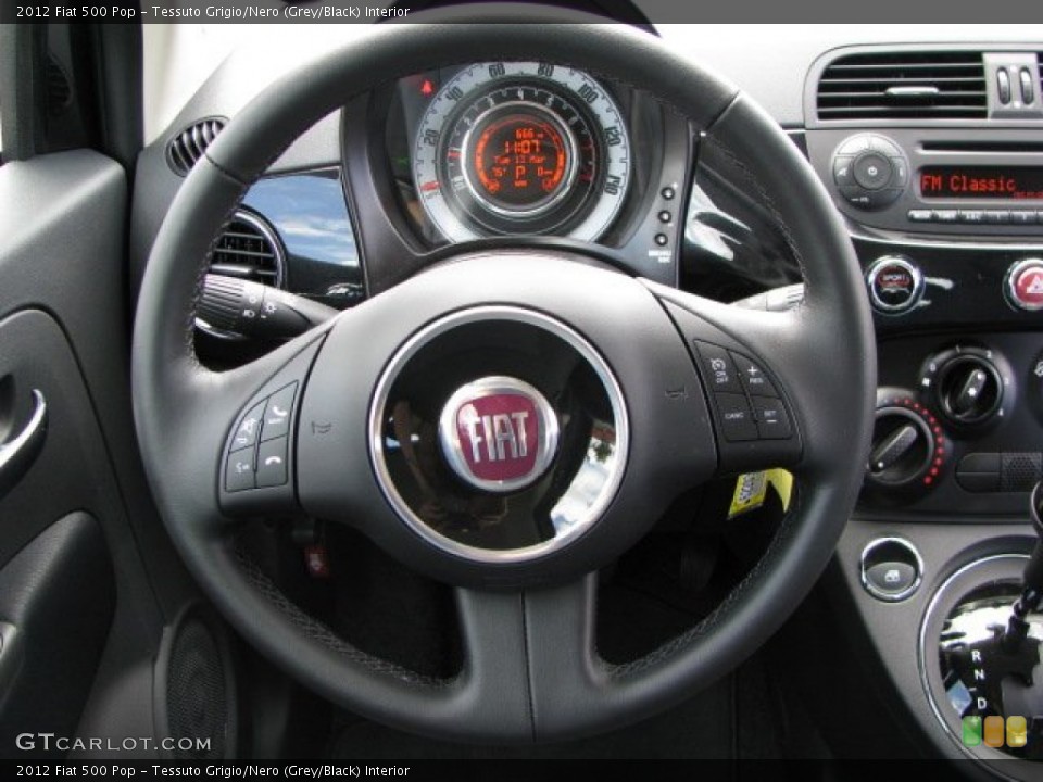 Tessuto Grigio/Nero (Grey/Black) Interior Steering Wheel for the 2012 Fiat 500 Pop #62335555