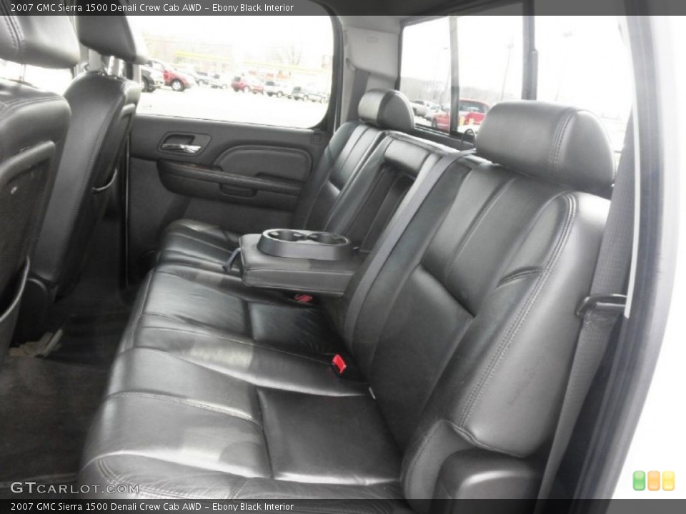 Ebony Black Interior Rear Seat for the 2007 GMC Sierra 1500 Denali Crew Cab AWD #62338805