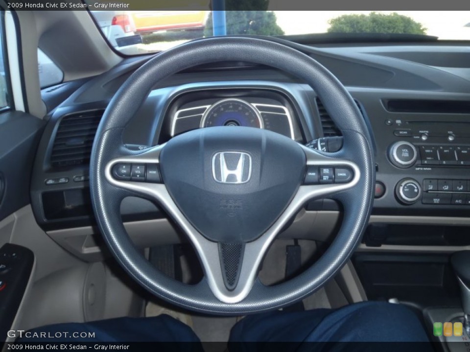 Gray Interior Steering Wheel for the 2009 Honda Civic EX Sedan #62340132