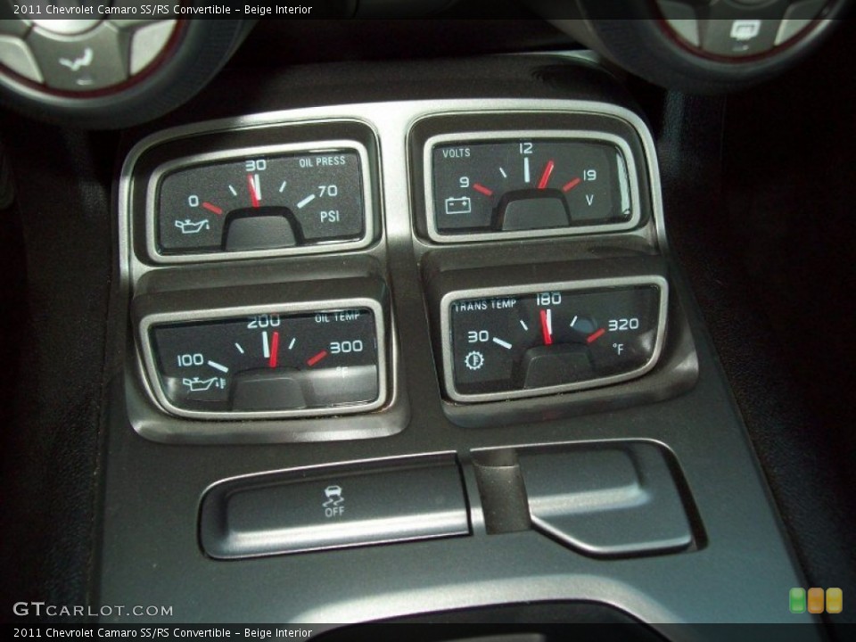 Beige Interior Gauges for the 2011 Chevrolet Camaro SS/RS Convertible #62341088