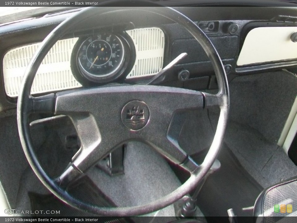 Black Interior Steering Wheel for the 1972 Volkswagen Beetle Convertible #62343072