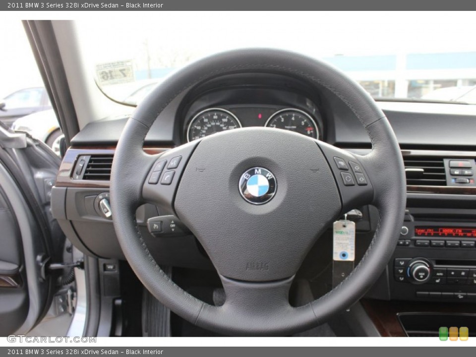 Black Interior Steering Wheel for the 2011 BMW 3 Series 328i xDrive Sedan #62343769