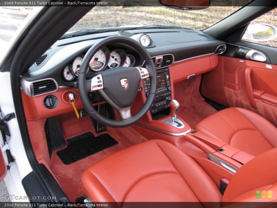 Black/Terracotta Interior Prime Interior for the 2009 Porsche 911 Turbo Cabriolet #62344055
