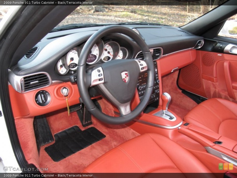 Black/Terracotta Interior Prime Interior for the 2009 Porsche 911 Turbo Cabriolet #62344110