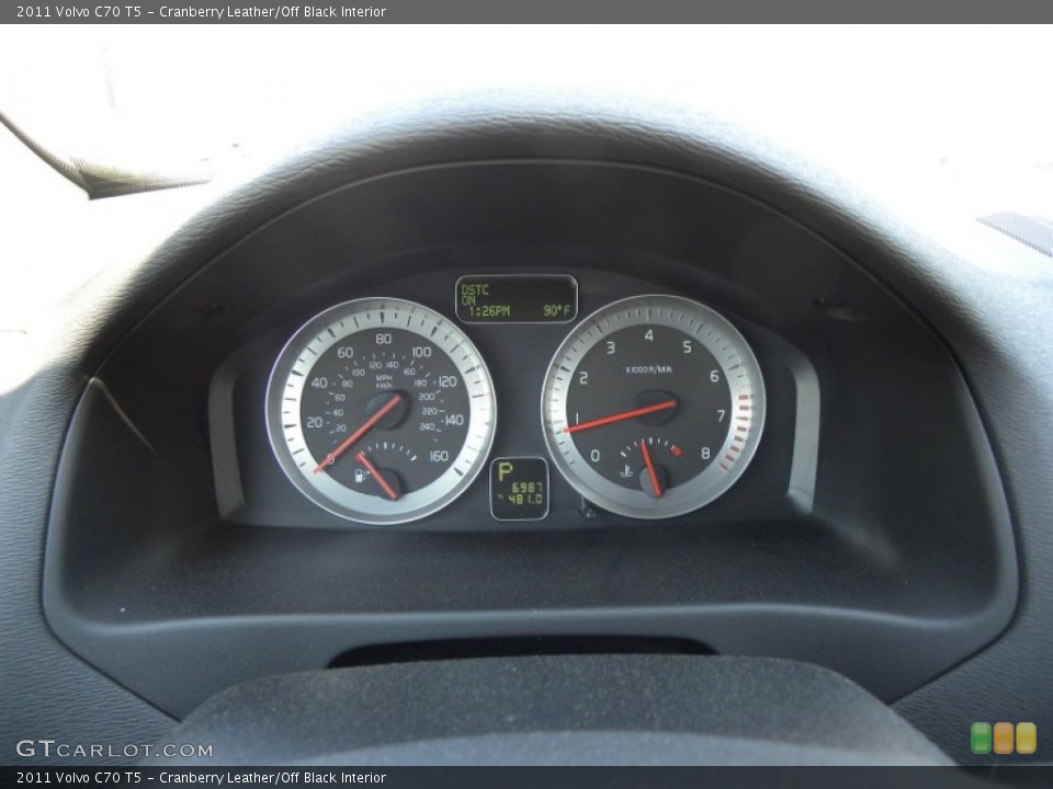 Cranberry Leather/Off Black Interior Gauges for the 2011 Volvo C70 T5 #62346982