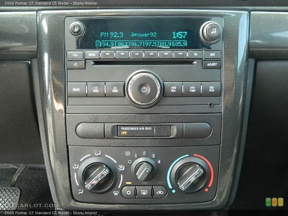 Ebony Interior Controls for the 2009 Pontiac G5  #62352845