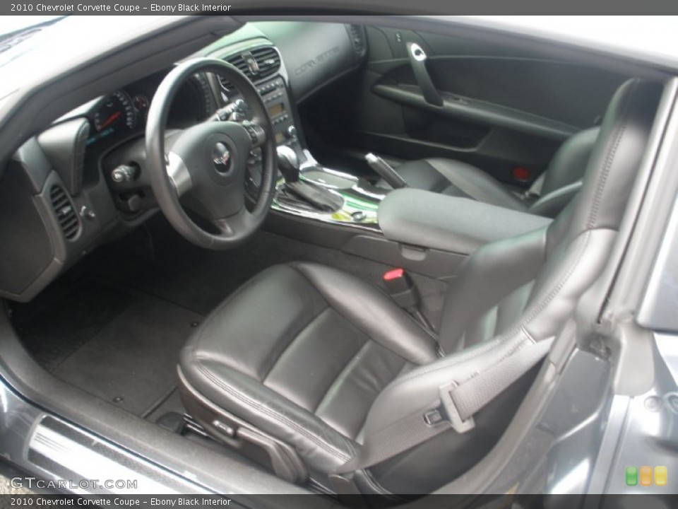 Ebony Black Interior Photo for the 2010 Chevrolet Corvette Coupe #62353289
