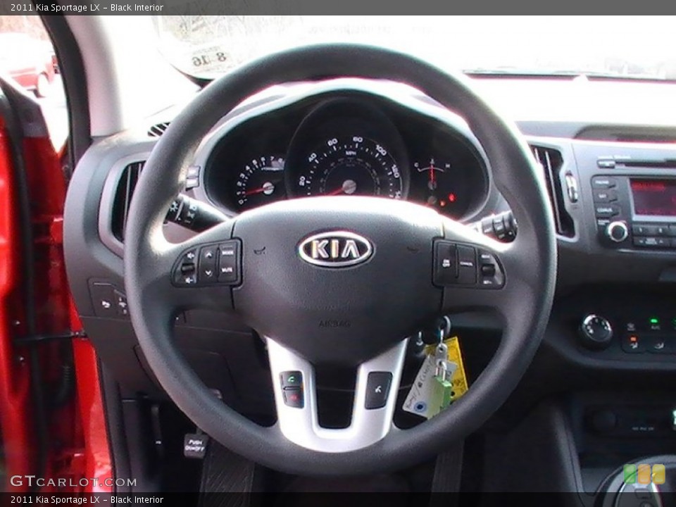 Black Interior Steering Wheel for the 2011 Kia Sportage LX #62357354