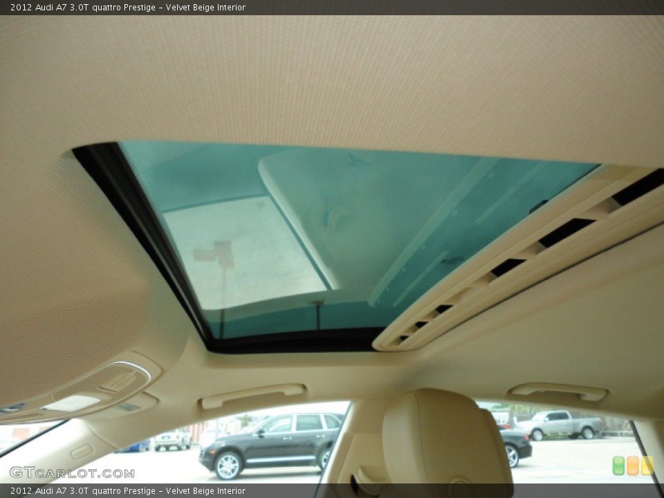 Velvet Beige Interior Sunroof for the 2012 Audi A7 3.0T quattro Prestige #62360640