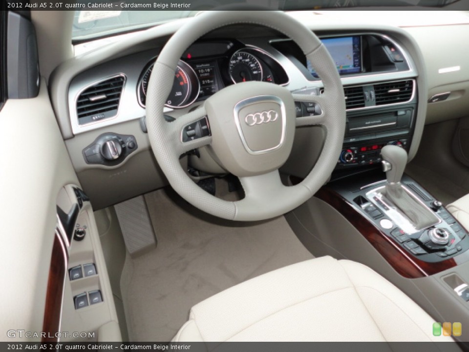 Cardamom Beige Interior Dashboard for the 2012 Audi A5 2.0T quattro Cabriolet #62361012