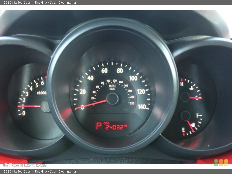 Red/Black Sport Cloth Interior Gauges for the 2010 Kia Soul Sport #62361459