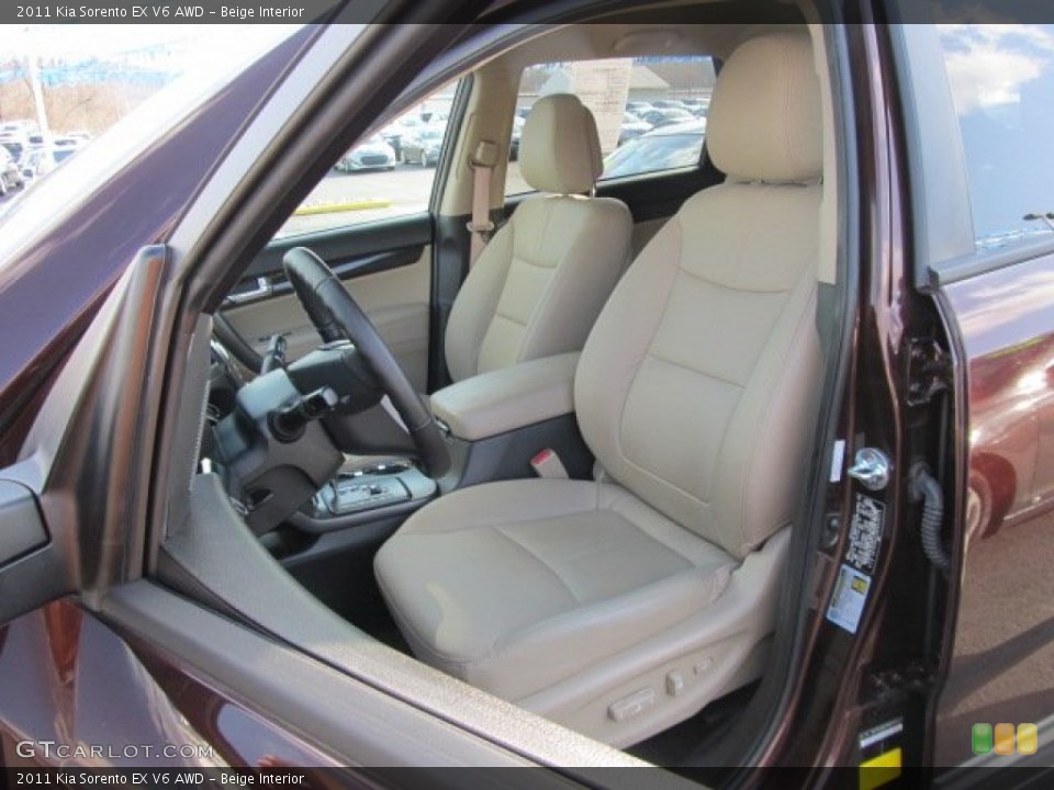 Beige Interior Front Seat for the 2011 Kia Sorento EX V6 AWD #62362463