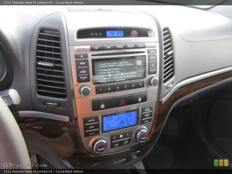 Cocoa Black Interior Controls for the 2012 Hyundai Santa Fe Limited V6 #62363295